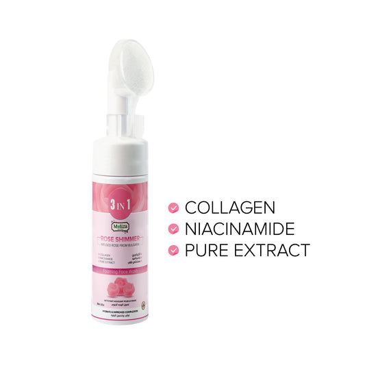 Rose Shimmer Face Wash for a soft, radiant, and rosy glow.