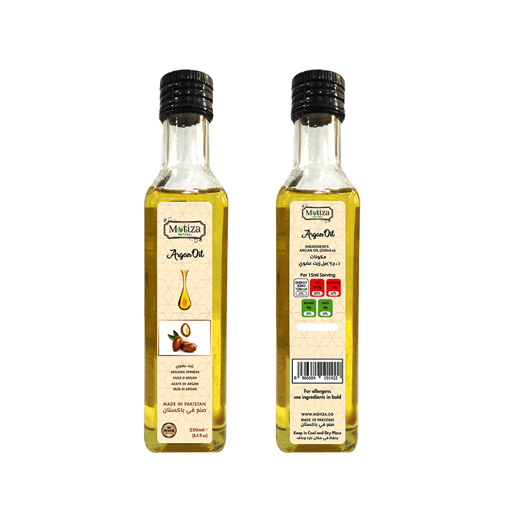 Argan oil – deeply conditions the hair, reduces frizz and split-ends to combat damaged hair. Promotes hair growth and volume. Improves skin elasticity, reduces fine lines and hydrates skin.