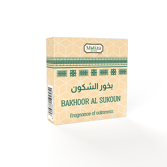 Bakhoor al Sukoun – fragrance of calmness. Divinely sweet smell with undertones of Earthy wood.