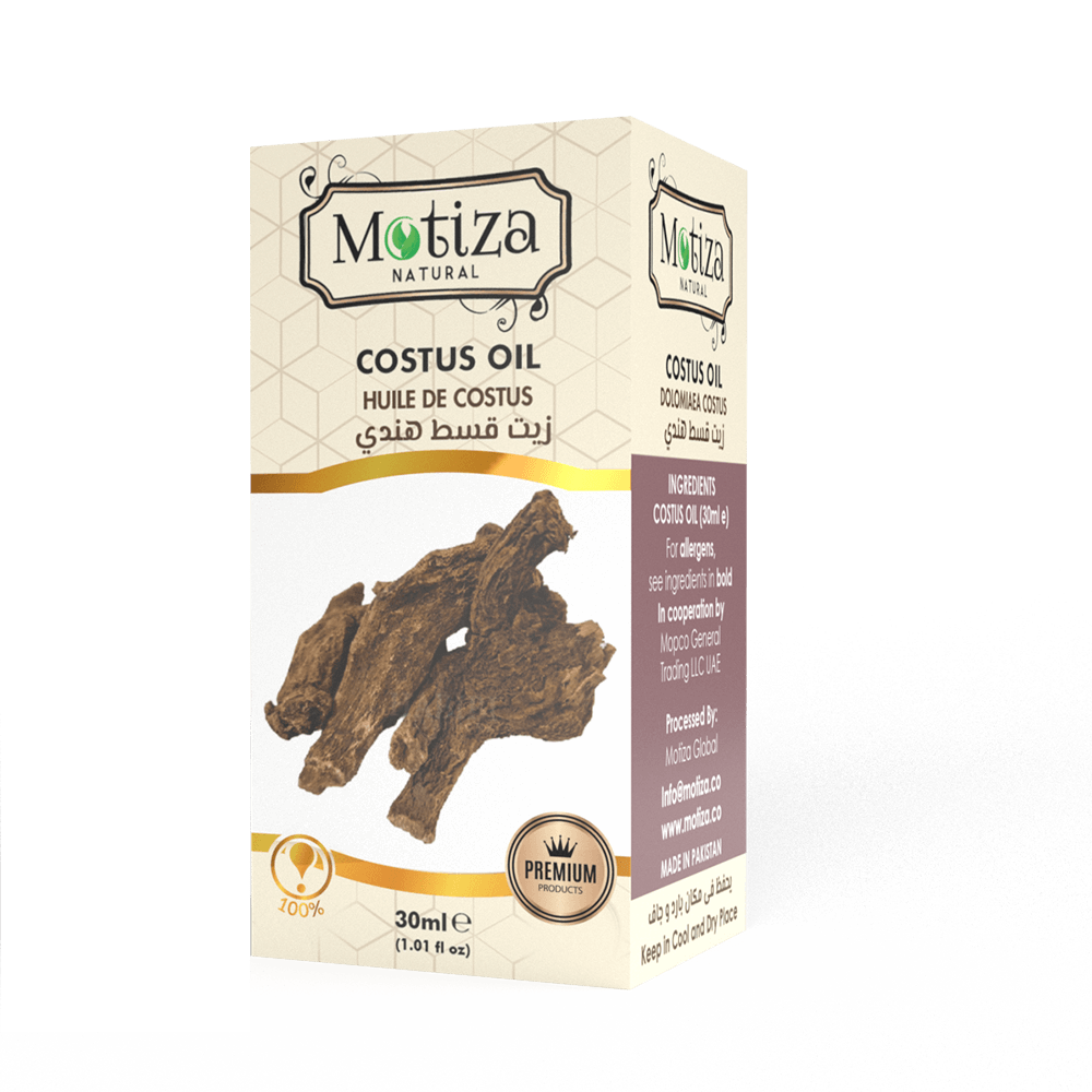 costus oil – eases cold, flu and cough. Helps ease indigestion and muscular pain. Best oil for ageing skin. Removes sagginess and dark spots.