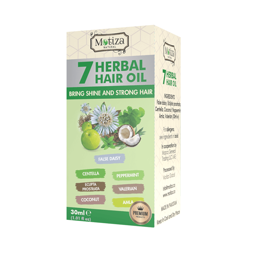 7 herbal hair oil – deeply nourishes, conditions hair roots. Stops hair fall, and hair breakage. Fills bald/ empty scalp patches. Increases hair growth, hair volume and shine. Detangles and frizz free hair. Natural hair detoxifier.