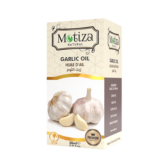 Garlic oil – relieves cold and flu. Fights skin infections and acne. Hair growth and volume. Reduces cholesterol levels. Boosts immunity.